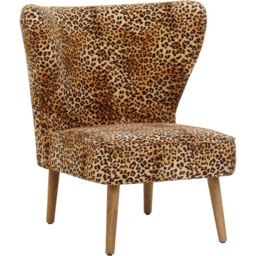 Premier Housewares Cefena Leopard Print Velvet Accent Chair - thumbnail 2