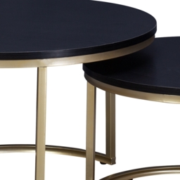 Kendall Round Coffee Table Nest -  Black & Gold - thumbnail 3