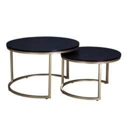 Kendall Round Coffee Table Nest -  Black & Gold - thumbnail 2