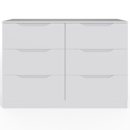 FWStyle Luno White 6 Drawer Modern Wide Chest of Drawers - thumbnail 4