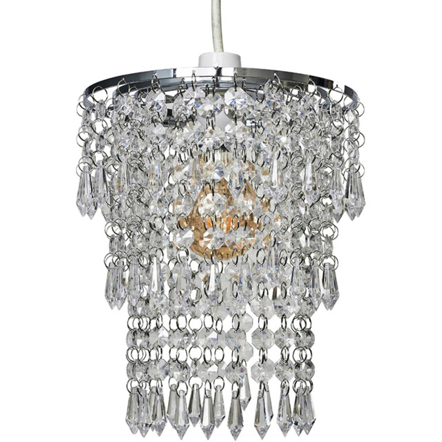 ValueLights 3-Tier Acrylic Bead Droplet Clear Ceiling Lamp Shade - image 1