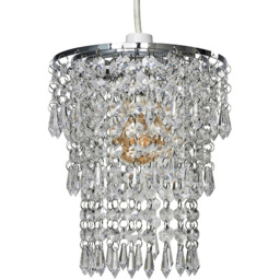 ValueLights 3-Tier Acrylic Bead Droplet Clear Ceiling Lamp Shade