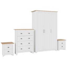 GFW Lancaster 4 Piece White Bedroom Furniture Set - thumbnail 3