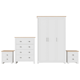 GFW Lancaster 4 Piece White Bedroom Furniture Set - thumbnail 2
