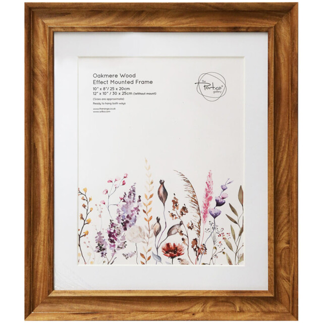 Oakmere Wood Effect Mounted Photo Frame Brown 10 x 8 inch - image 1