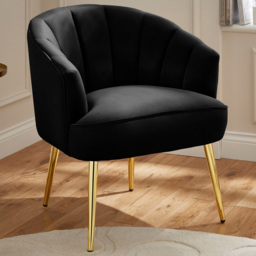 GFW Pettine Black Plush Velvet Accent Chair