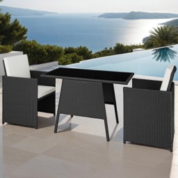 tectake Lausanne 2 Seater Black Garden Bistro Set