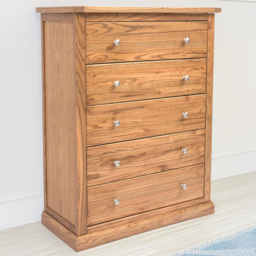 Cabinet Bits Salerno 5 Drawer Chest of Drawers with Chrome Knob