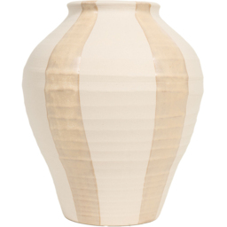 Margot Striped Stone Vase Neutral - thumbnail 2