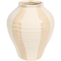 Margot Striped Stone Vase Neutral