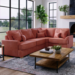 Alba City 5 Seater Ruby Fabric Left Hand Corner Sofa