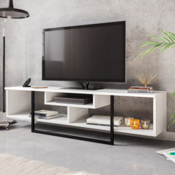 Decorotika Asal White and Black 3 Shelf TV Unit