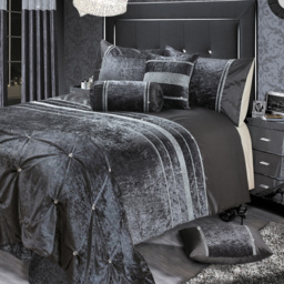 Intimates Rienzo Charcoal Single Diamante Duvet and Pillowcase Set