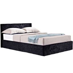 Berlin Double Black Crushed Velvet Ottoman Bed - thumbnail 4