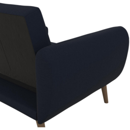 Novogratz Brittany 3 Seater Navy Blue Linen Sectional Sofa Bed - thumbnail 4