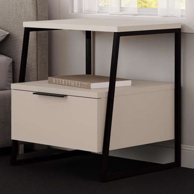FWStyle Pal Sandstone Single Door Single Shelf Bedside Table