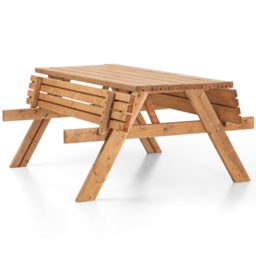 AMATA Ungurs 6 Seater Classic Picnic Table Brown - thumbnail 3