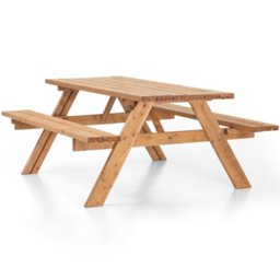 AMATA Ungurs 6 Seater Classic Picnic Table Brown - thumbnail 2