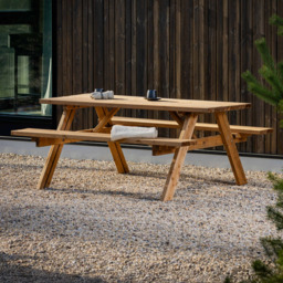 AMATA Ungurs 6 Seater Classic Picnic Table Brown - thumbnail 1