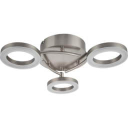 Cosylyte Juni Matt Nickel 3 Ring LED Flush Ceiling Light