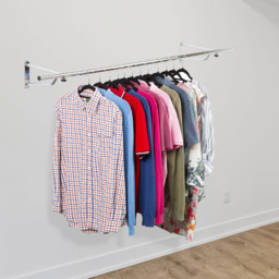 House of Home Silver Wall-Mounted Clothes Rail 5ft - thumbnail 2