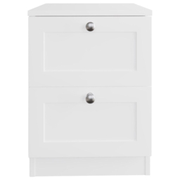 FWStyle Artus White 2 Drawer Panelled Bedside Table - thumbnail 3