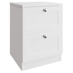 FWStyle Artus White 2 Drawer Panelled Bedside Table - thumbnail 2