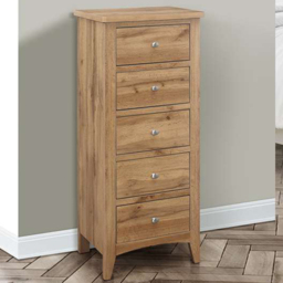 Hampstead 5 Drawer Tall Wooden Chest of Drawers - thumbnail 1