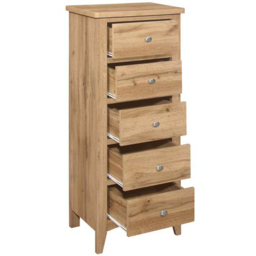 Hampstead 5 Drawer Tall Wooden Chest of Drawers - thumbnail 4