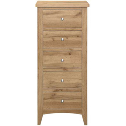Hampstead 5 Drawer Tall Wooden Chest of Drawers - thumbnail 3