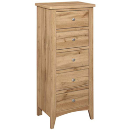 Hampstead 5 Drawer Tall Wooden Chest of Drawers - thumbnail 2