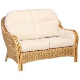 Desser Furniture Centurion 2 Seater Cotton Cream Rattan Sofa - thumbnail 2