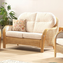 Desser Furniture Centurion 2 Seater Cotton Cream Rattan Sofa