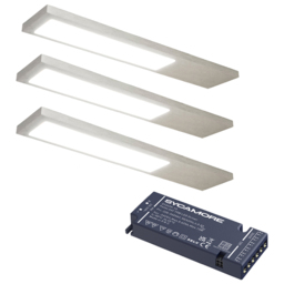 Sorrelis Zyra Warm White 3 Light Rectangle Aluminium Slim Cabinet Light Kit