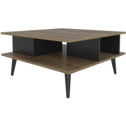 Decorotika Akya Walnut and Black Wide Coffee Table - thumbnail 2