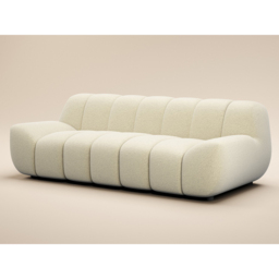SOLACE+CO Macy 3 Seater Beige Chenille Large Sofa - thumbnail 2