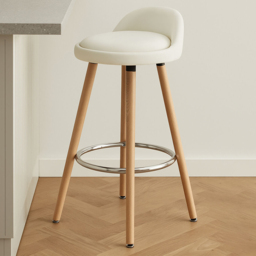 Premier Housewares Normann White Bar Stool - thumbnail 1