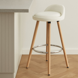 Premier Housewares Normann White Bar Stool - thumbnail 3