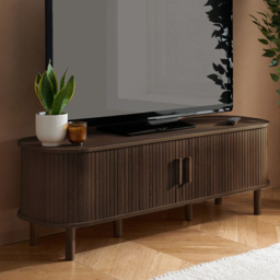 Birlea Axel Walnut 2 Door Fluted TV Unit