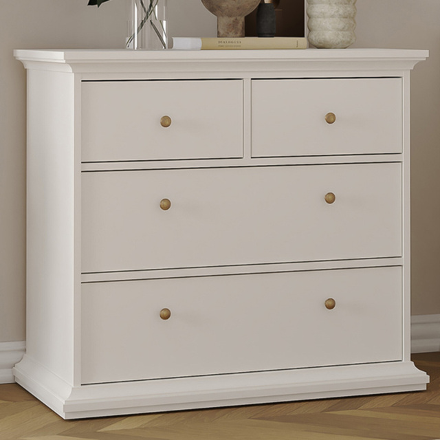 Florence Paris 4 Drawer White Chest of Drawers - image 1