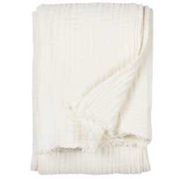 Yard Lark White Muslin Cotton Throw 130 x 180cm - thumbnail 1