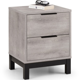 Julian Bowen Bali 2 Drawer Grey Oak Bedside Table - thumbnail 3
