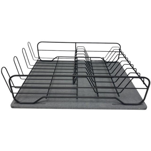 Malmo Dish Drainer with Stone Tray Caddy Black