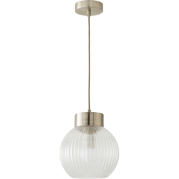 ValueLights Maddison Ribbed Glass Chrome Ceiling Light