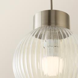 ValueLights Maddison Ribbed Glass Chrome Ceiling Light - thumbnail 3