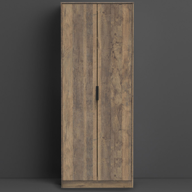 Crowndale Hong Kong Ready Assembled 2 Door Vintage Oak Tall Wardrobe - image 1