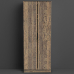 Crowndale Hong Kong Ready Assembled 2 Door Vintage Oak Tall Wardrobe