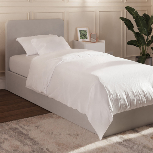 GFW Chiswick Soft Grey Single Ottoman Bed with SC Pocket Sprung Mattress - image 1