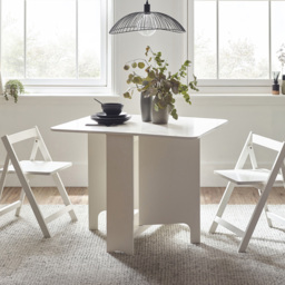 Julian Bowen Gatan 2 Seater White Small Gateleg Table Set - thumbnail 1