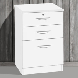 R White Cabinets White 3 Drawer Filing Cabinet - thumbnail 1